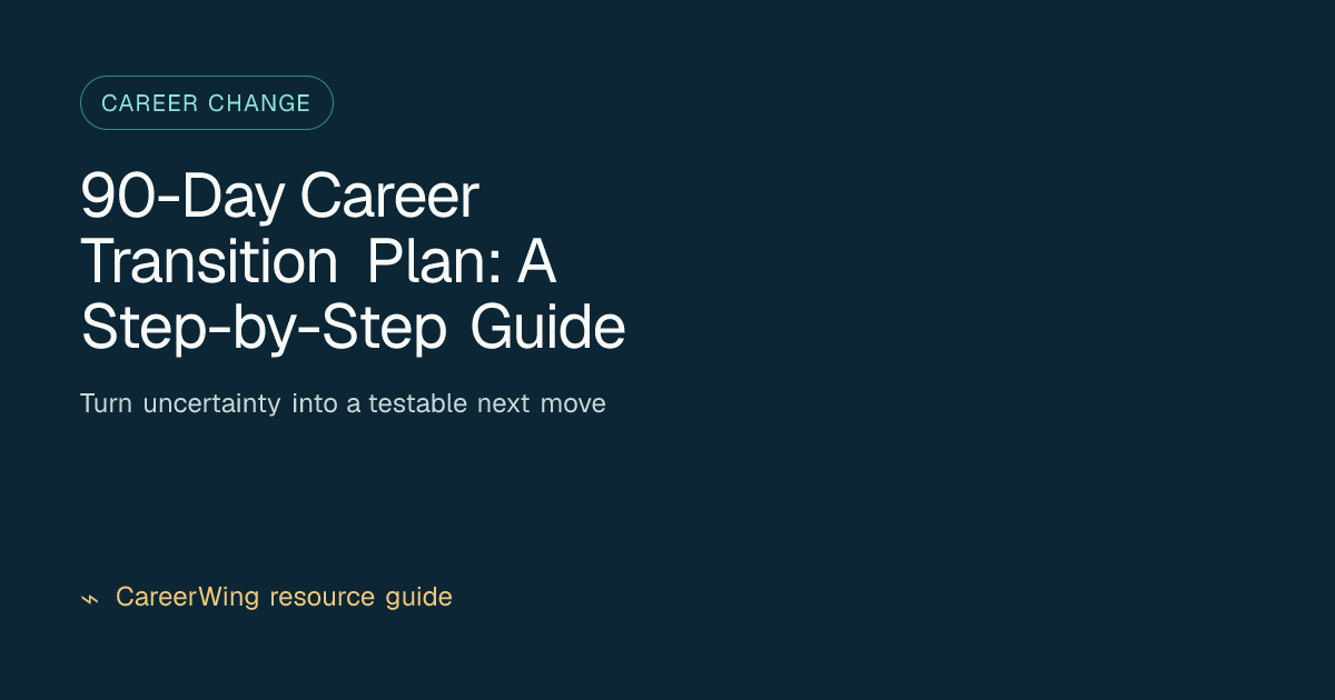 90-Day Career Transition Plan: A Step-by-Step Guide — illustrated career change guide from CareerWing