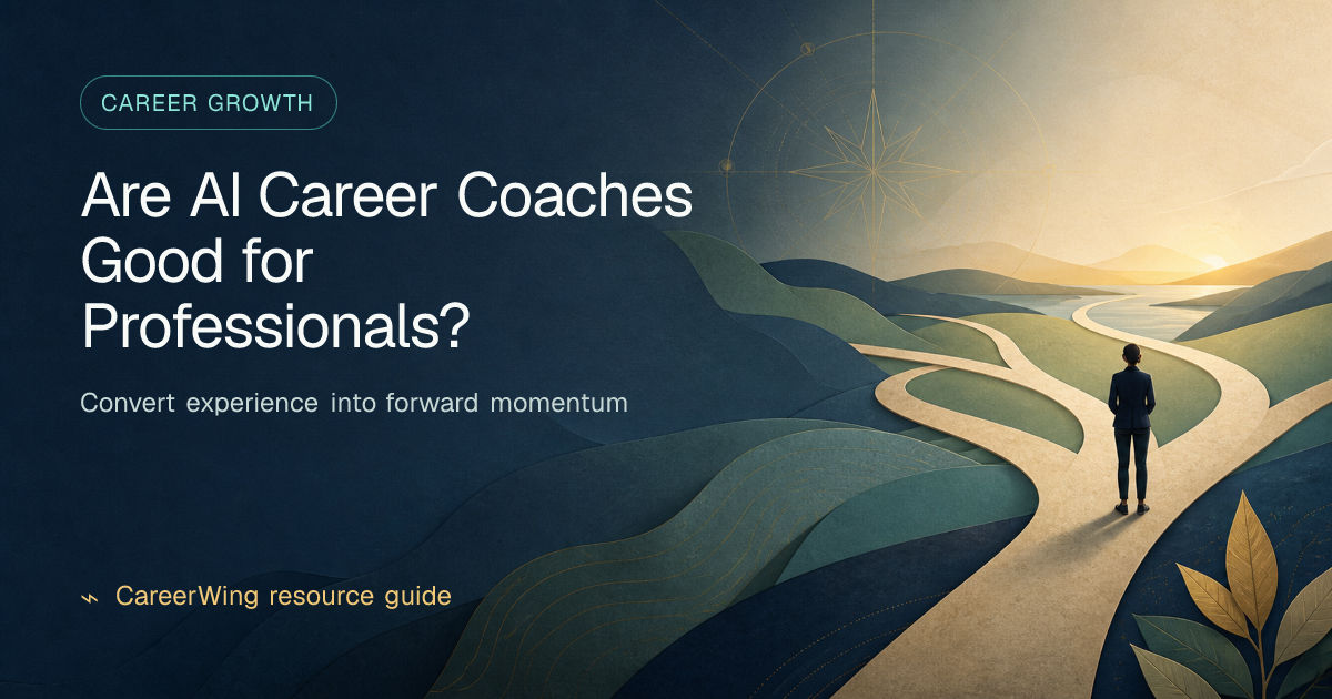 Are AI Career Coaches Good for Professionals? — illustrated career growth guide from CareerWing