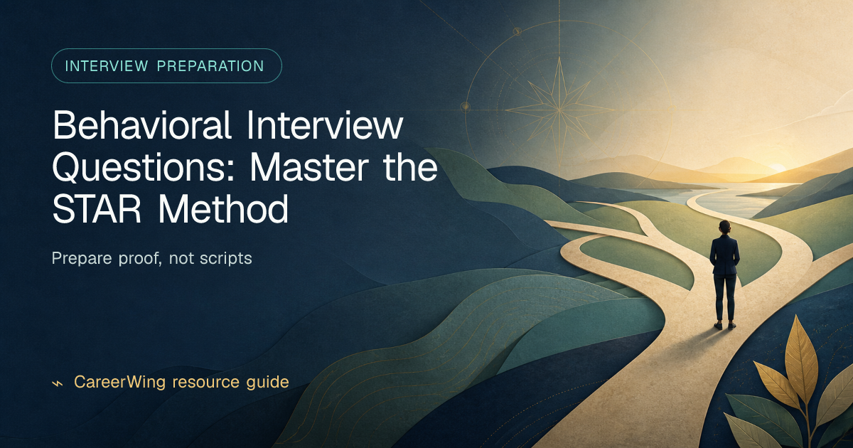 Behavioral Interview Questions: Master the STAR Method — illustrated interview preparation guide from CareerWing