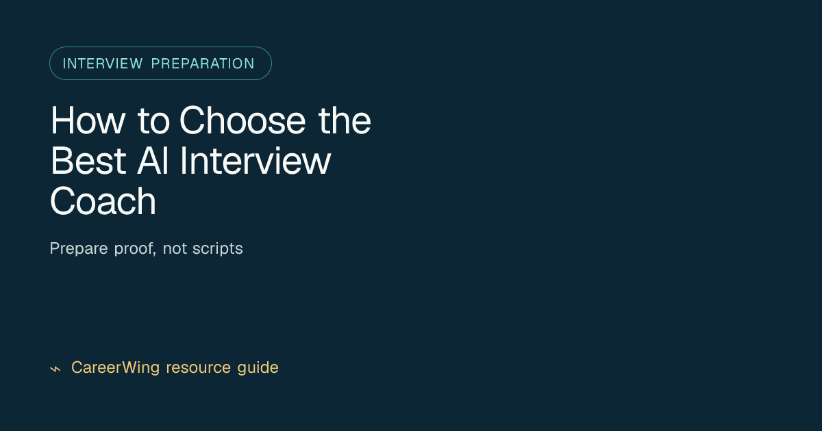 How to Choose the Best AI Interview Coach — illustrated interview preparation guide from CareerWing