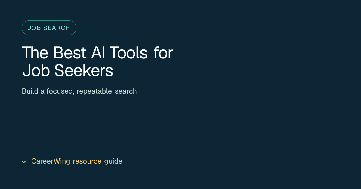The Best AI Tools for Job Seekers — illustrated job search guide from CareerWing