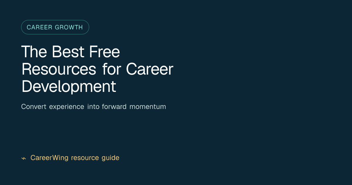 The Best Free Resources for Career Development — illustrated career growth guide from CareerWing