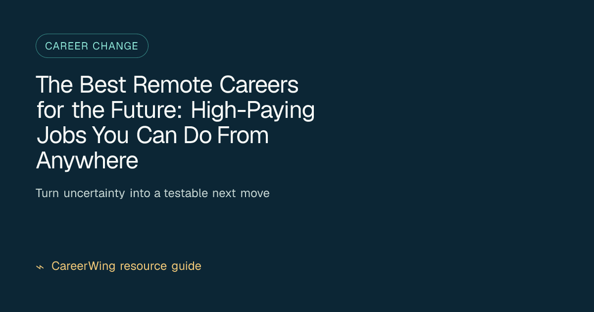 The Best Remote Careers for the Future: High-Paying Jobs You Can Do From Anywhere — illustrated career change guide from CareerWing