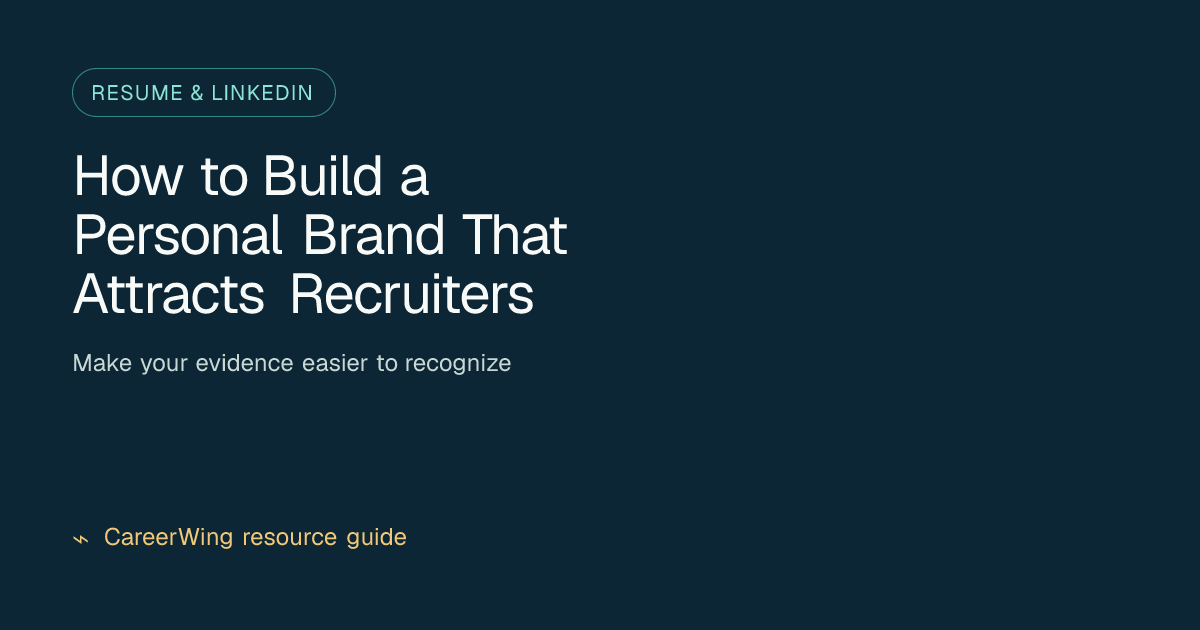How to Build a Personal Brand That Attracts Recruiters — illustrated resume & linkedin guide from CareerWing