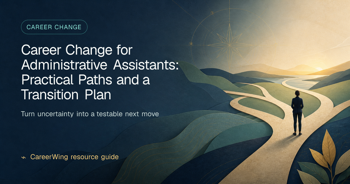 Career Change for Administrative Assistants: Practical Paths and a Transition Plan — illustrated career change guide from CareerWing
