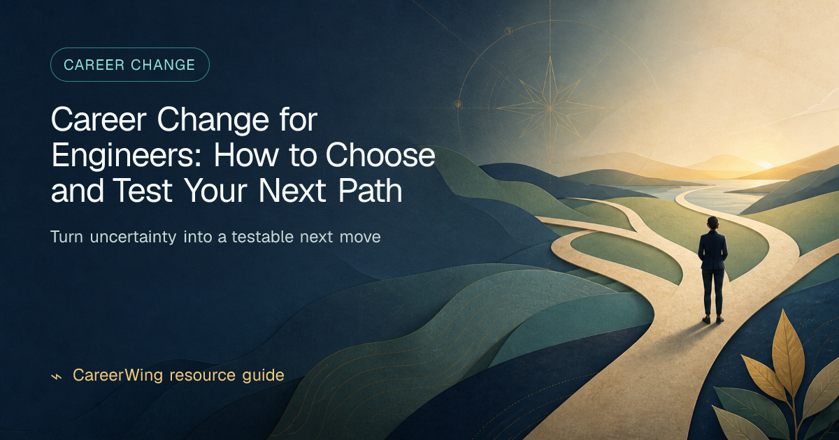 Career Change for Engineers: How to Choose and Test Your Next Path — illustrated career change guide from CareerWing