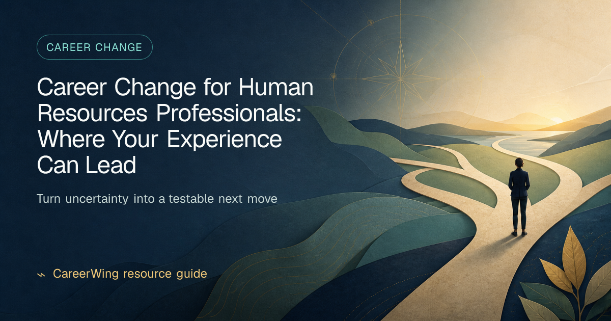 Career Change for Human Resources Professionals: Where Your Experience Can Lead — illustrated career change guide from CareerWing
