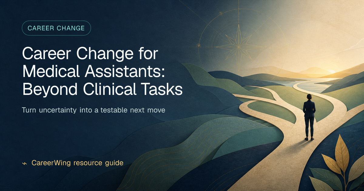 Career Change for Medical Assistants: Beyond Clinical Tasks — illustrated career change guide from CareerWing