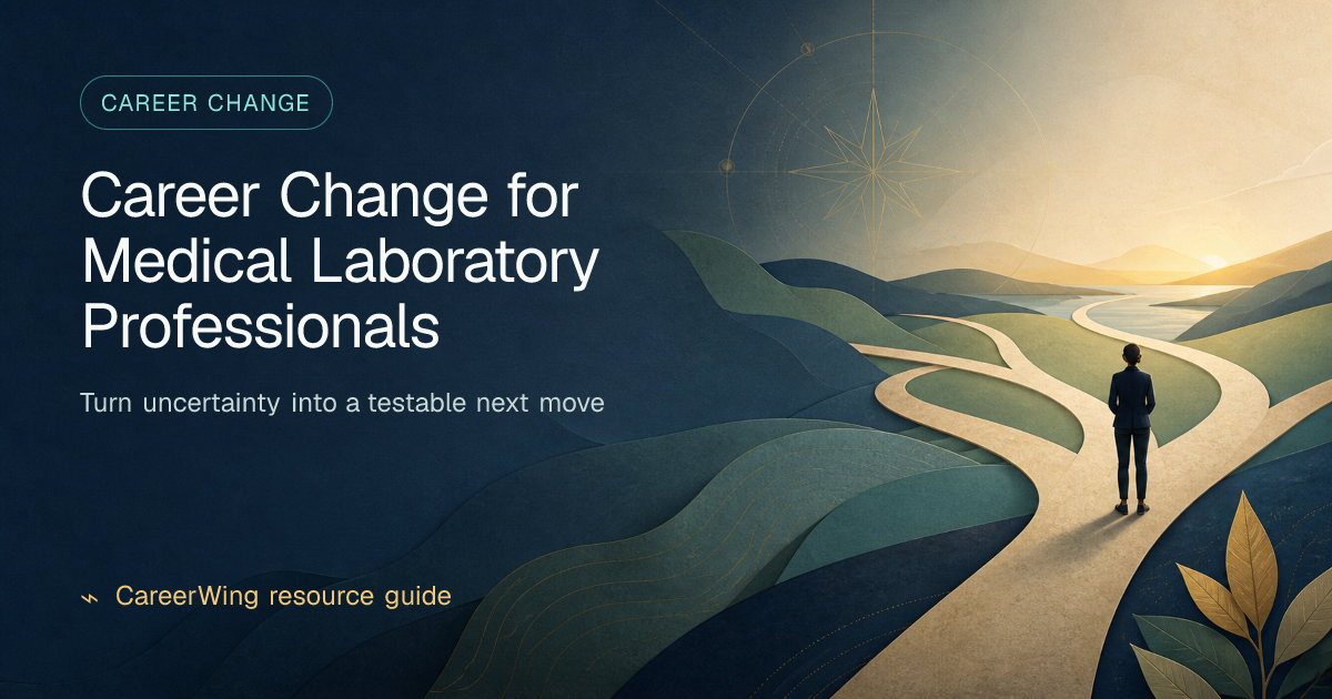 Career Change for Medical Laboratory Professionals — illustrated career change guide from CareerWing