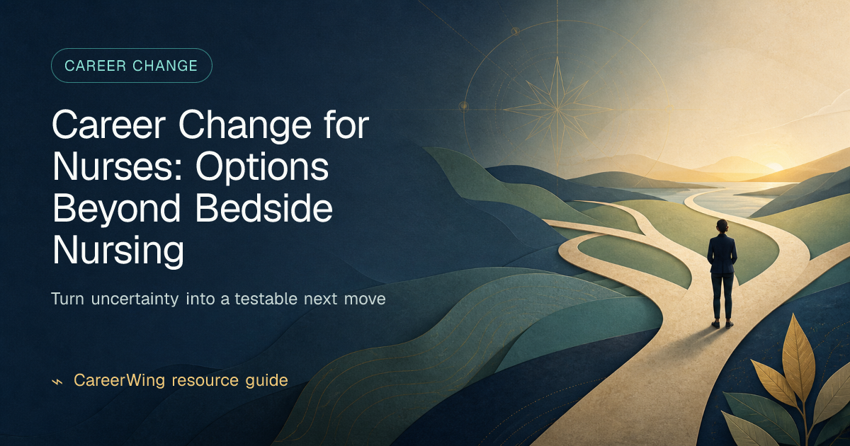 Career Change for Nurses: Options Beyond Bedside Nursing — illustrated career change guide from CareerWing