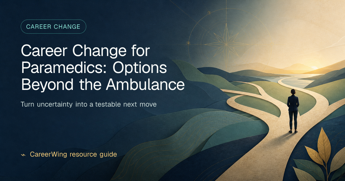 Career Change for Paramedics: Options Beyond the Ambulance — illustrated career change guide from CareerWing
