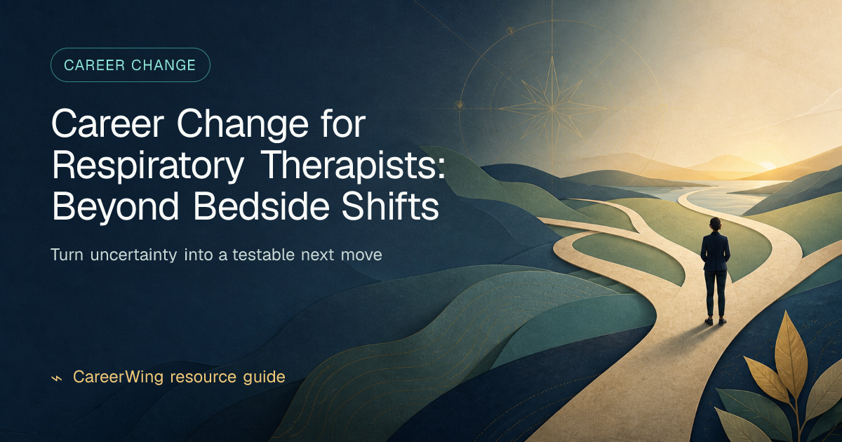 Career Change for Respiratory Therapists: Beyond Bedside Shifts — illustrated career change guide from CareerWing