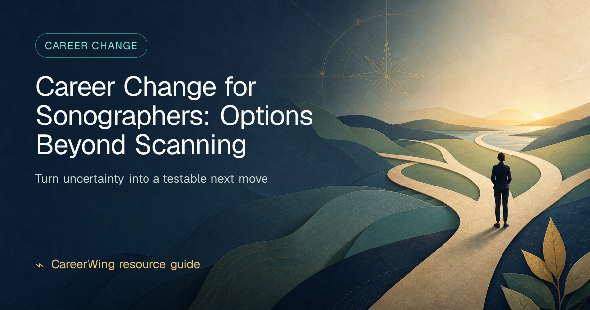 Career Change for Sonographers: Options Beyond Scanning — illustrated career change guide from CareerWing