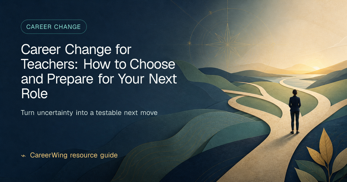 Career Change for Teachers: How to Choose and Prepare for Your Next Role — illustrated career change guide from CareerWing