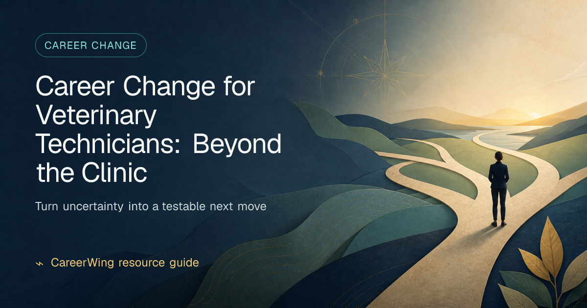 Career Change for Veterinary Technicians: Beyond the Clinic — illustrated career change guide from CareerWing