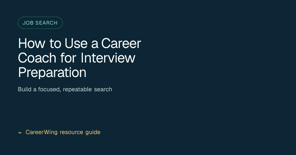 How to Use a Career Coach for Interview Preparation — illustrated job search guide from CareerWing