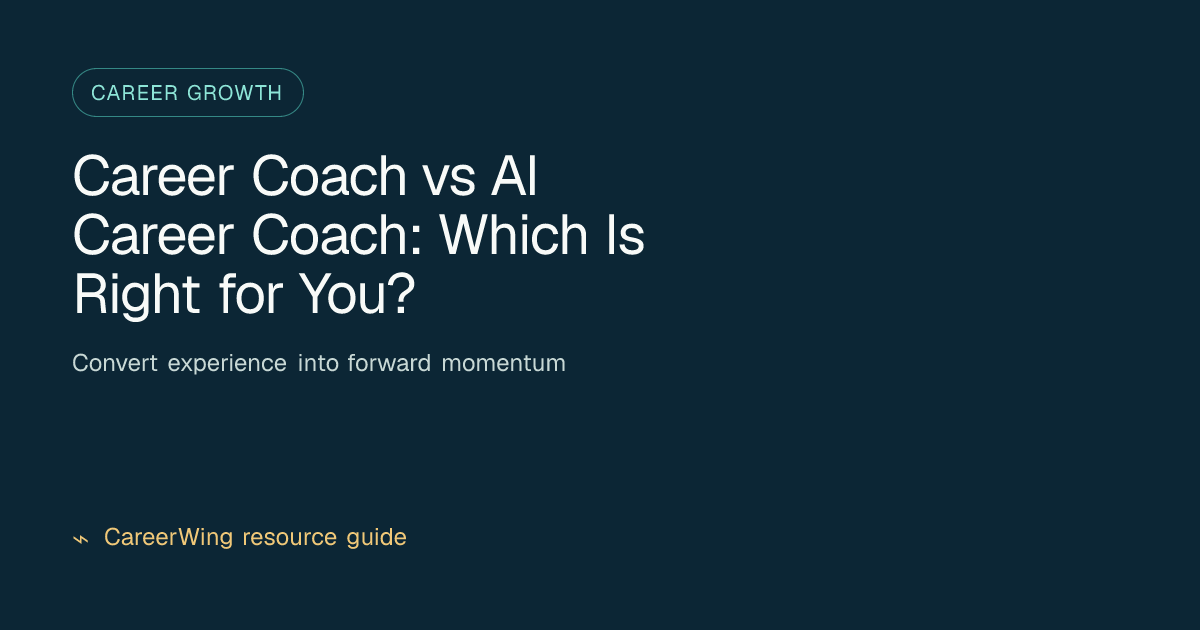 Career Coach vs AI Career Coach: Which Is Right for You? — illustrated career growth guide from CareerWing