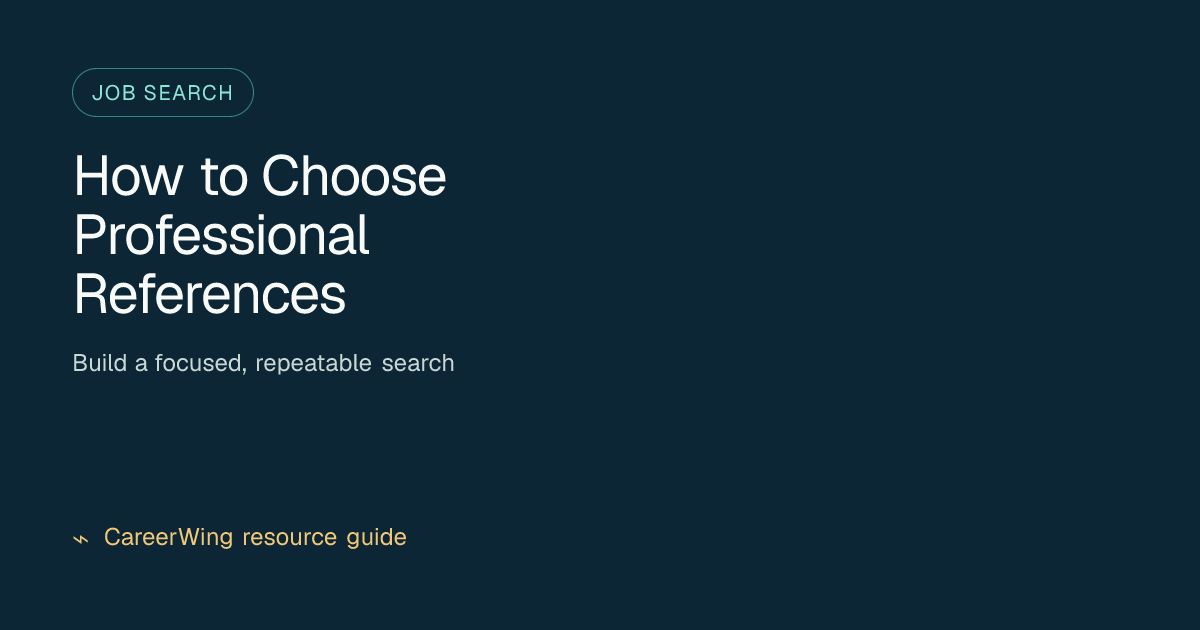 How to Choose Professional References — illustrated job search guide from CareerWing