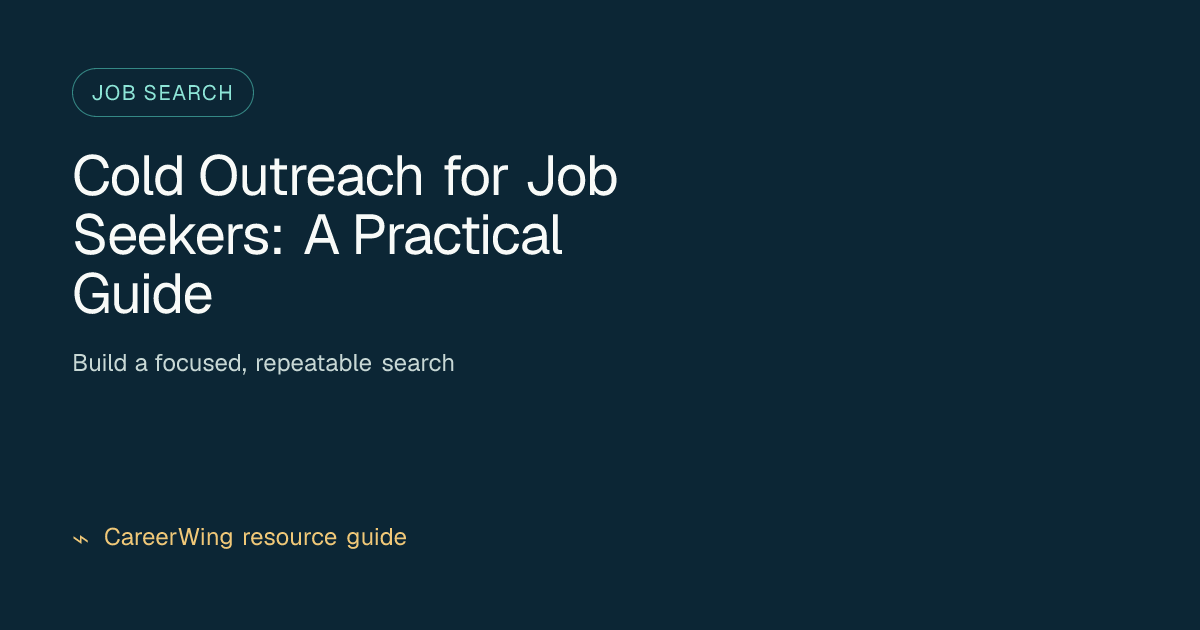 Cold Outreach for Job Seekers: A Practical Guide — illustrated job search guide from CareerWing