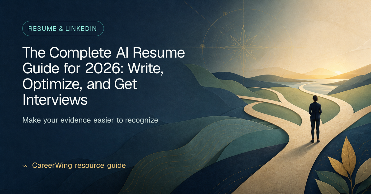 The Complete AI Resume Guide for 2026: Write, Optimize, and Get Interviews — illustrated resume & linkedin guide from CareerWing