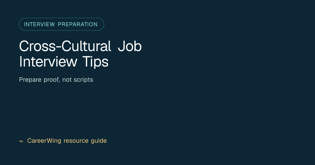 Cross-Cultural Job Interview Tips — illustrated interview preparation guide from CareerWing