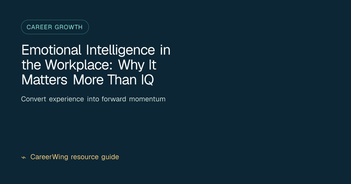Emotional Intelligence in the Workplace: Why It Matters More Than IQ — illustrated career growth guide from CareerWing