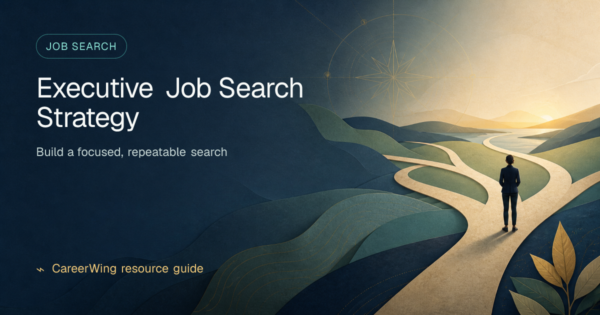 Executive Job Search Strategy — illustrated job search guide from CareerWing