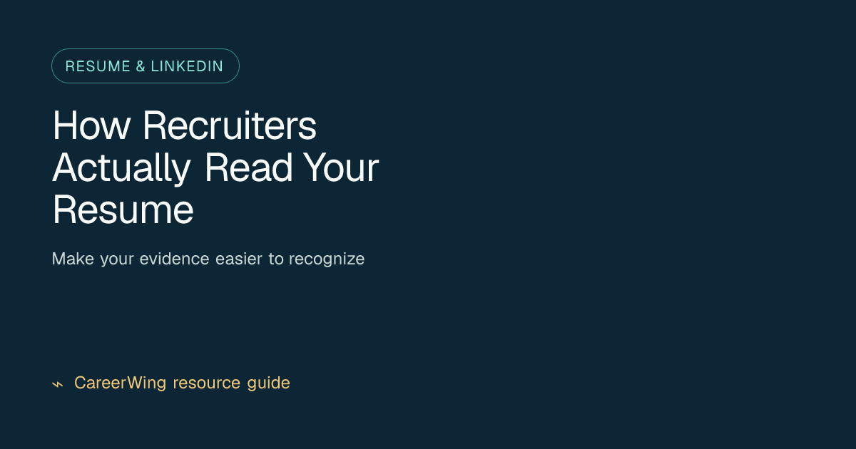 How Recruiters Actually Read Your Resume — illustrated resume & linkedin guide from CareerWing