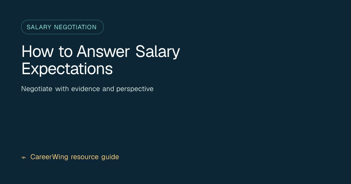How to Answer Salary Expectations — illustrated salary negotiation guide from CareerWing