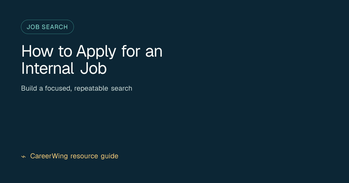 How to Apply for an Internal Job — illustrated job search guide from CareerWing
