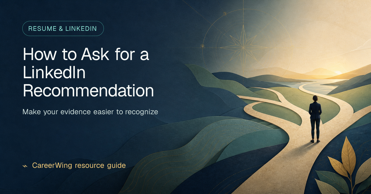 How to Ask for a LinkedIn Recommendation — illustrated resume & linkedin guide from CareerWing