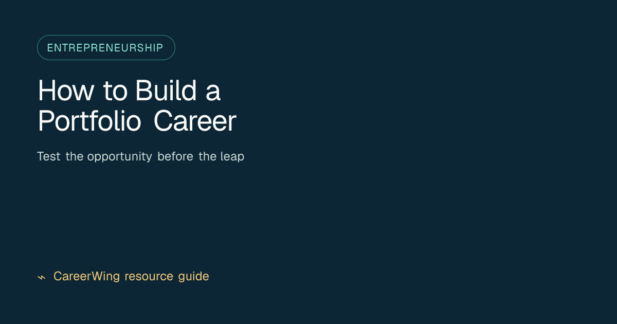 How to Build a Portfolio Career — illustrated entrepreneurship guide from CareerWing