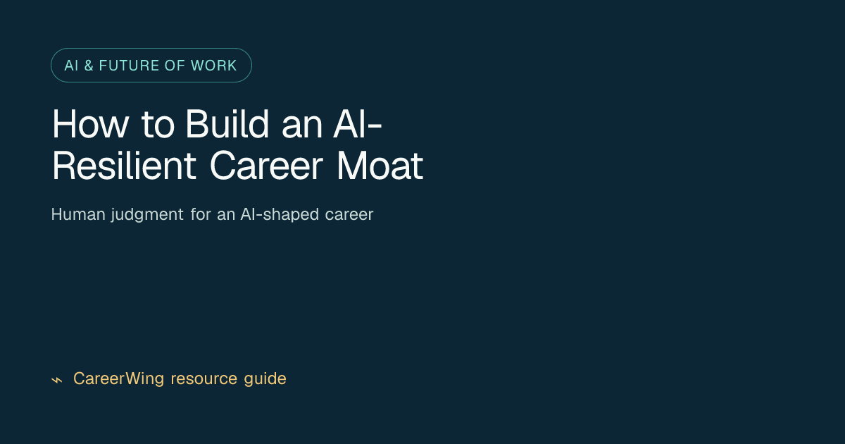 How to Build an AI-Resilient Career Moat — illustrated ai & future of work guide from CareerWing