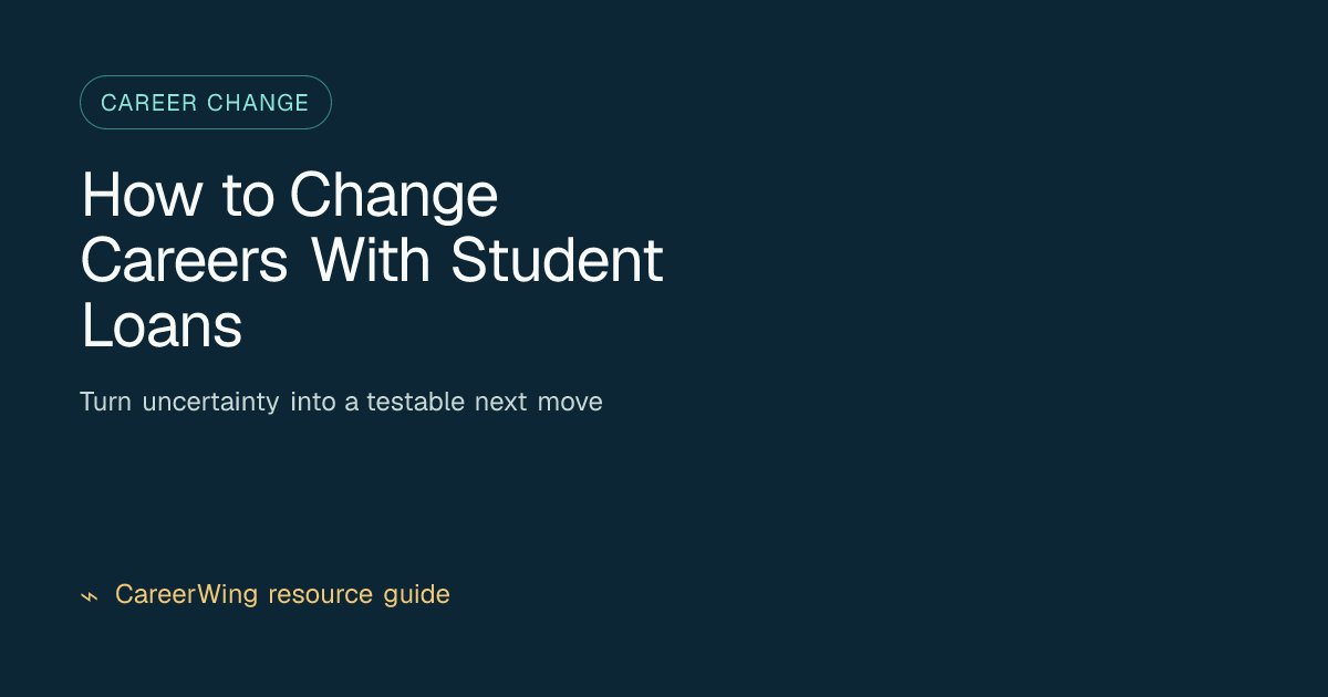 How to Change Careers With Student Loans — illustrated career change guide from CareerWing