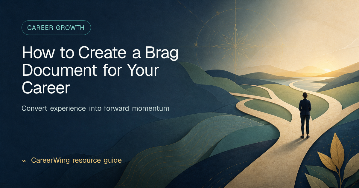How to Create a Brag Document for Your Career — illustrated career growth guide from CareerWing