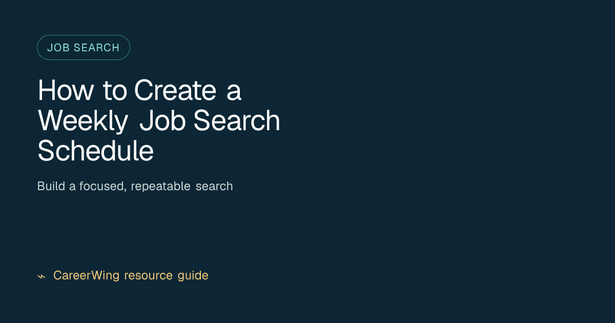 How to Create a Weekly Job Search Schedule — illustrated job search guide from CareerWing
