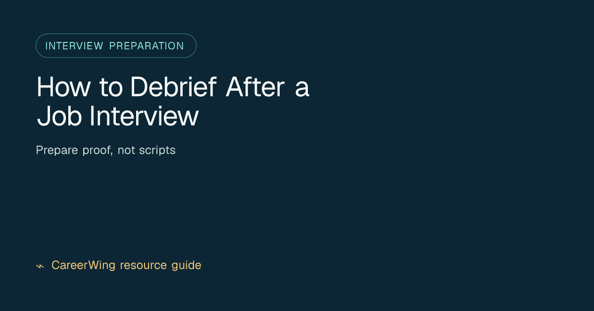 How to Debrief After a Job Interview — illustrated interview preparation guide from CareerWing
