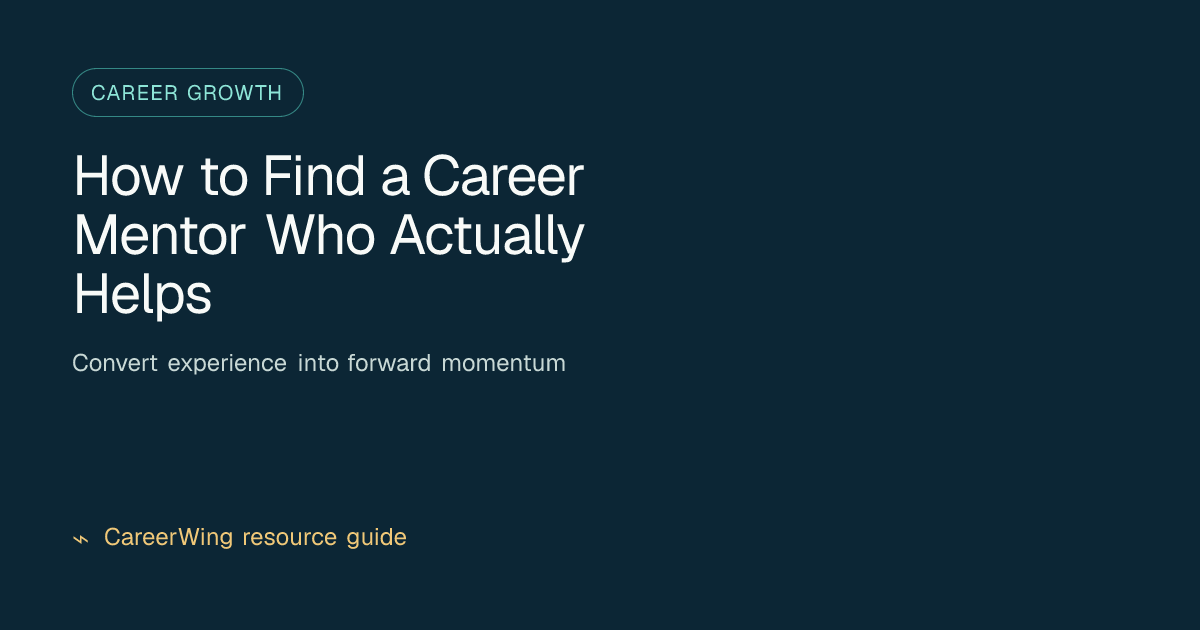 How to Find a Career Mentor Who Actually Helps — illustrated career growth guide from CareerWing
