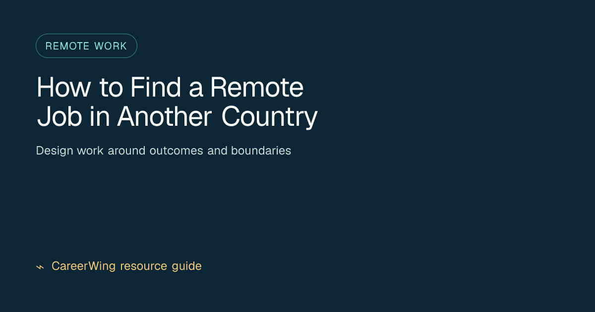 How to Find a Remote Job in Another Country — illustrated remote work guide from CareerWing