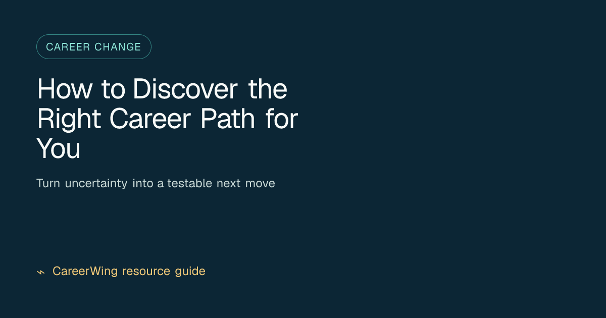 How to Discover the Right Career Path for You — illustrated career change guide from CareerWing