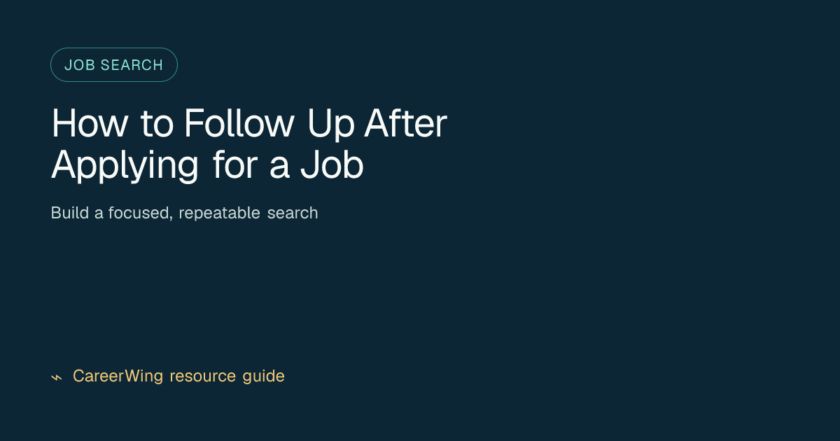 How to Follow Up After Applying for a Job — illustrated job search guide from CareerWing