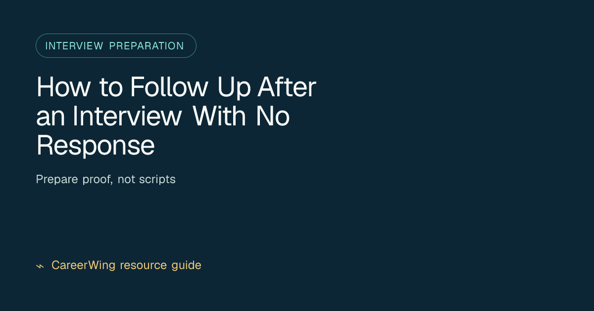 How to Follow Up After an Interview With No Response — illustrated interview preparation guide from CareerWing