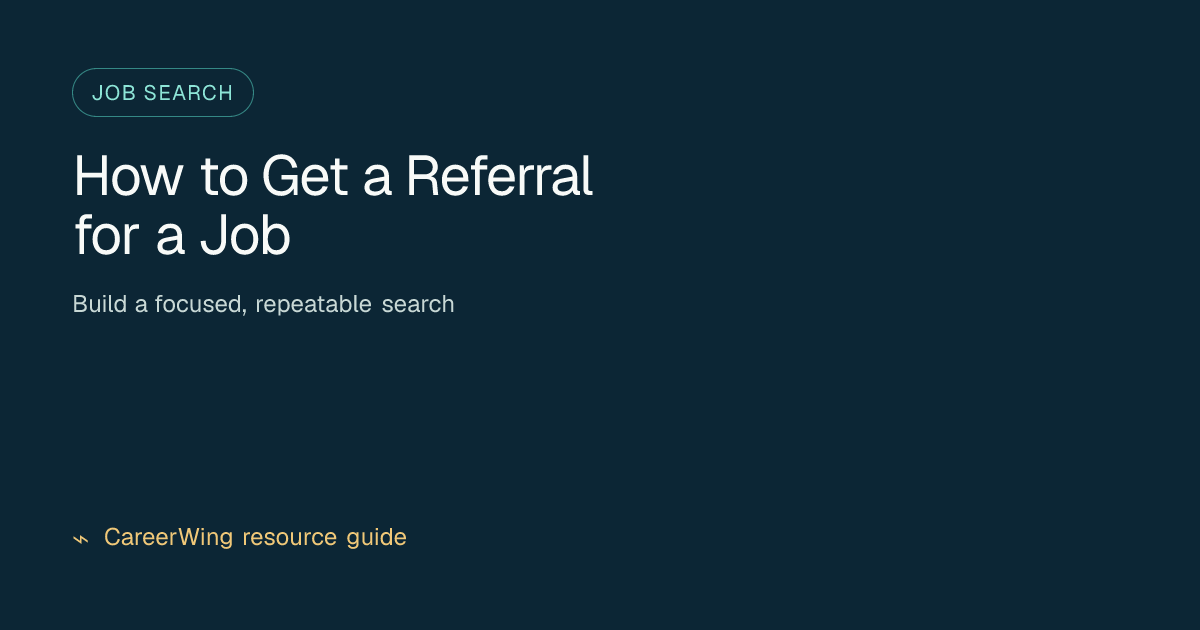 How to Get a Referral for a Job — illustrated job search guide from CareerWing