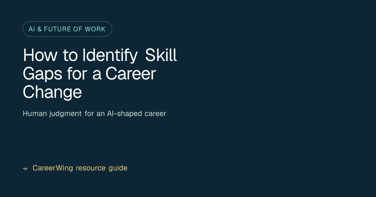 How to Identify Skill Gaps for a Career Change — illustrated ai & future of work guide from CareerWing