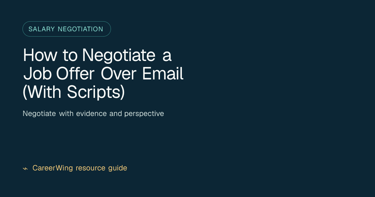 How to Negotiate a Job Offer Over Email (With Scripts) — illustrated salary negotiation guide from CareerWing