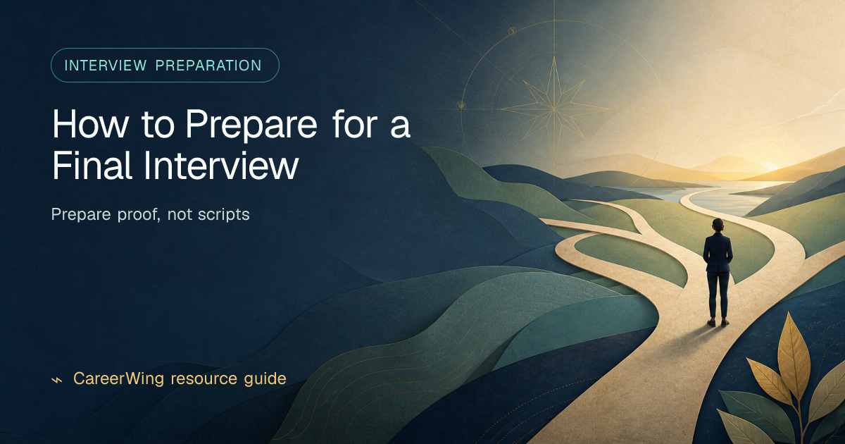How to Prepare for a Final Interview — illustrated interview preparation guide from CareerWing