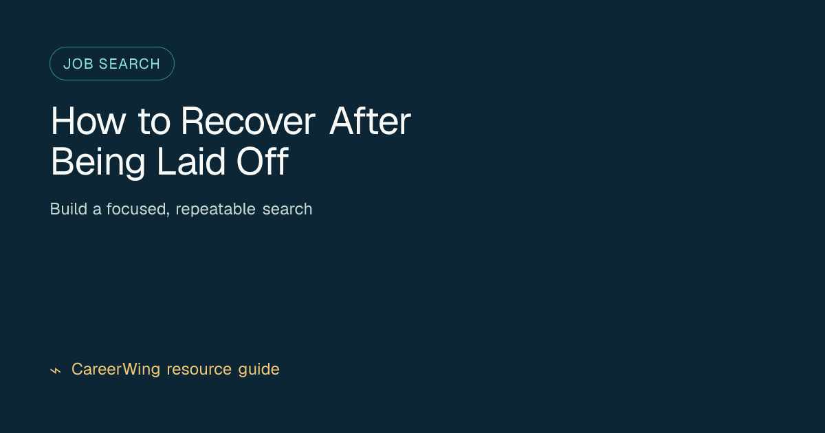 How to Recover After Being Laid Off — illustrated job search guide from CareerWing
