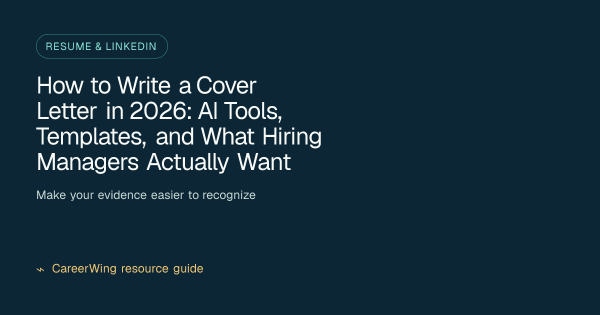 How to Write a Cover Letter in 2026: AI Tools, Templates, and What Hiring Managers Actually Want — illustrated resume & linkedin guide from CareerWing