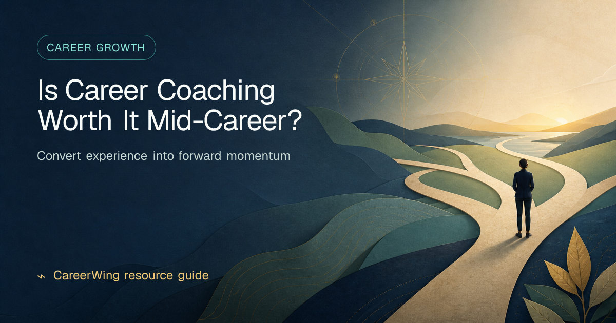 Is Career Coaching Worth It Mid-Career? — illustrated career growth guide from CareerWing