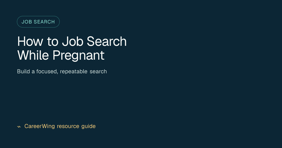 How to Job Search While Pregnant — illustrated job search guide from CareerWing